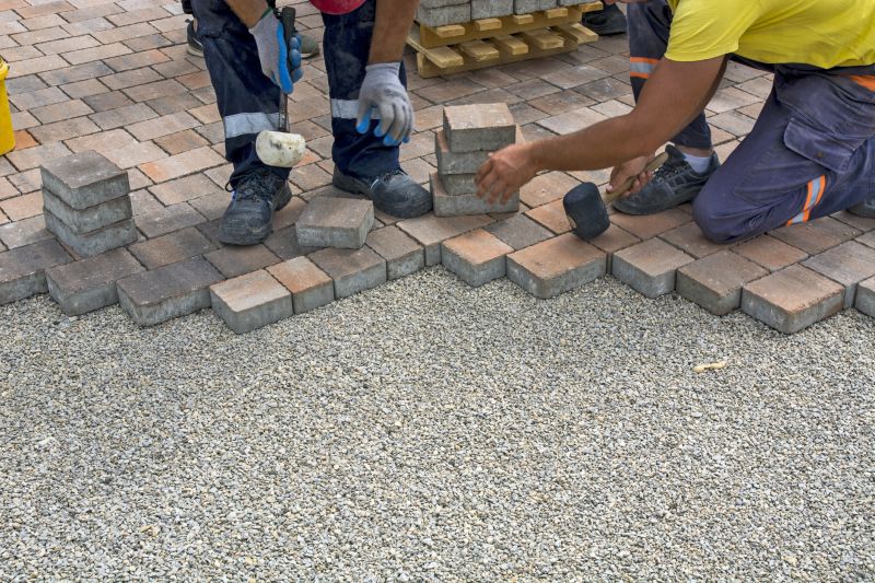 Paver Patio Installation in Progress